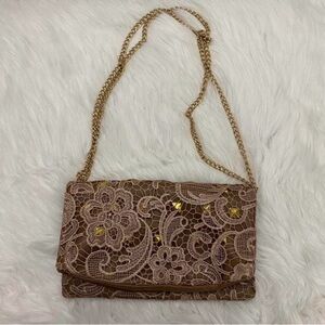 New lace and stud shoulder bag